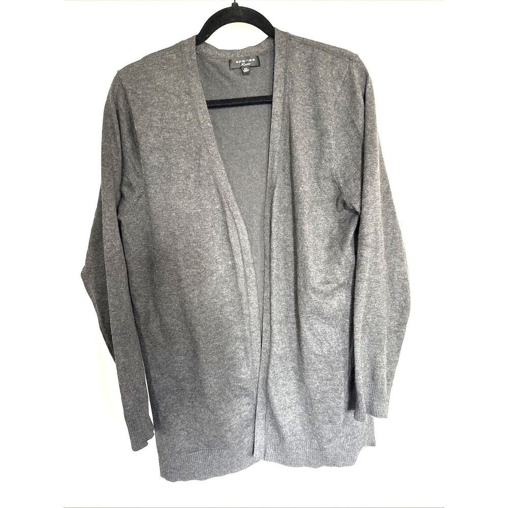 Spense XXL Dark Gray Lightweight Women's Open Cardigan Sweater Long Soft